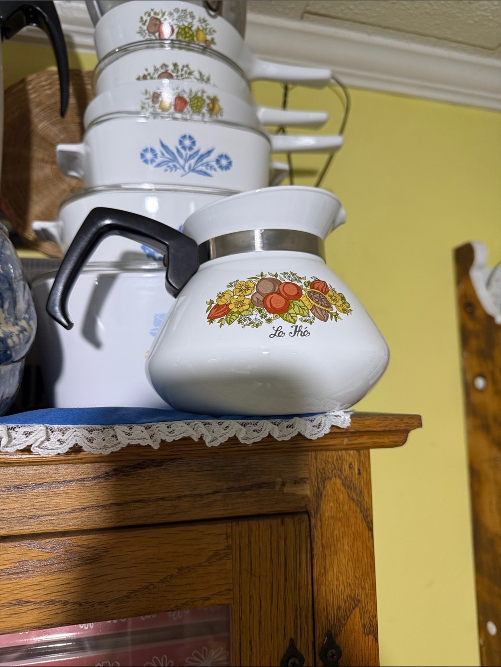 Vintage spice of life Corning ware coffee pot